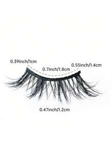 Lông mi giả, 5 cặp Lông mi giả nửa mắt Mắt mèo Lông mi giả lông chồn tự nhiên Trang điểm tự nhiên Lông mi giả cho bữa tiệc hóa trang - màu đen - Xem 7