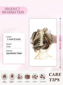 短卷合成纖維頭髮髻 - 彩色 - 查看 3