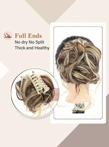 短卷合成纖維頭髮髻 - 彩色 - 查看 4