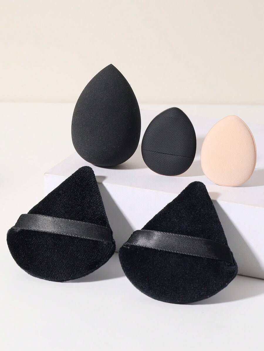 Công cụ trang điểm Bộ , 4pcs Bông phấn trang điểm & 1 Miếng Bọt biển trang điểm Bột Puff Nước Tẩy trang Tấm lót Phấn phủ dạng bột Trang điểm Applicator Đối với Trang điểm khuôn Mặt - Nhiều màu - Xem 1