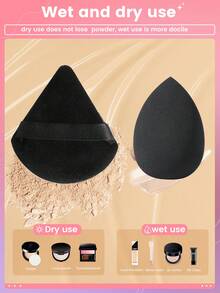 Công cụ trang điểm Bộ , 4pcs Bông phấn trang điểm & 1 Miếng Bọt biển trang điểm Bột Puff Nước Tẩy trang Tấm lót Phấn phủ dạng bột Trang điểm Applicator Đối với Trang điểm khuôn Mặt - Nhiều màu - Xem 2