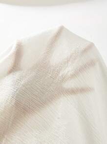 SHEIN LUNE Plus Asymmetrical Neck Button Front Blouse - Apricot - View 7