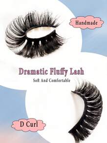 假睫毛，10 對 D 捲曲俄羅斯條狀睫毛假睫毛俄羅斯卷睫毛假睫毛化妝假睫毛 - 黑色 - 查看 7