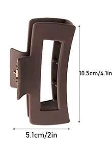 Hair Clips,1Pc Rectangle Design Hair Claw No-Trace Hair Claw For Thick And Thin Hair,Hair Diy Styling Tools - Coffee Brown - View 3