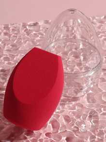 cosmetic sponge,1pc Makeup Sponge & 1pc Organizer Beauty Cosmetic Foundation Sponge Makeup Blender - Red - View 6