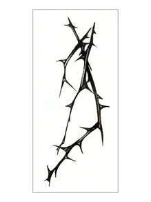 1sheet Thorns Pattern Tattoo Sticker - Black - View 2