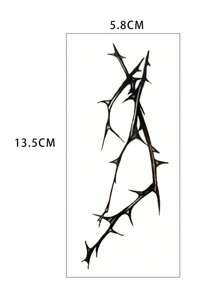 1sheet Thorns Pattern Tattoo Sticker - Black - View 4