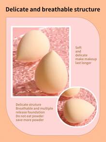 Bọt biển trang điểm , 2 Miếng Ướt Và Khô Mỹ phẩm Bọt biển Hằng ngày Công cụ trang điểm Mỹ phẩm làm đẹp Bột nền tảng Bọt biển Trang điểm Máy xay - Màu tím - Xem 9