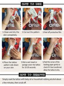 1sheet Thorns Pattern Tattoo Sticker - Black - View 5