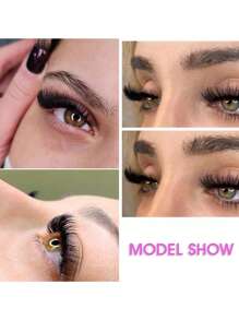 12 條線輕鬆扇動盛開睫毛個人濃密濃密睫毛柔軟自動開花扇形 12 毫米 - 黑色 - 查看 3