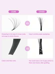 12 條線輕鬆扇動盛開睫毛個人濃密濃密睫毛柔軟自動開花扇形 12 毫米 - 黑色 - 查看 4