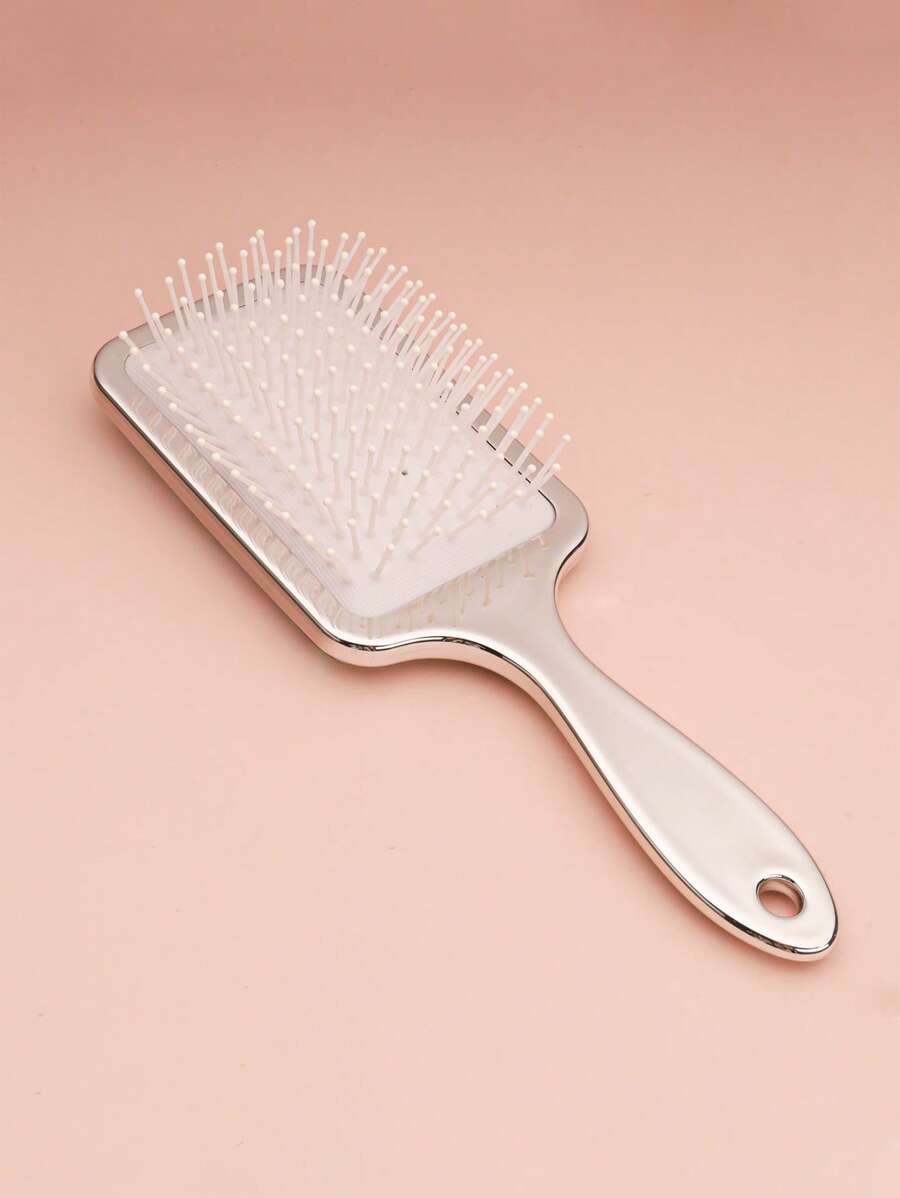 Rhinestone Decor Cushion Hair Brush - Gold - View 1