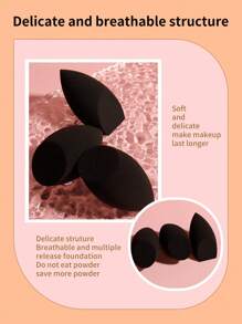 Makeup Sponge, 3pcs Cosmetic Sponge Wet And Dry Face Sponge Beauty Sponges Egg Shaped Makeup Blender,Makeup,Cheap,Room Decor,Vanity,Travel,Bedroom,Makeup Accessories,Puff,Makeup Blender,Powder Puff,Makeup Sponge,Cheap,Stocking Stuffers,Makeup,Makeup Tools,Cheap Stuff,Gifts,Gifts For Women,Christmas Gifts,Giveaways,Travel,Cheap Stuff,Travel Essential - Black - View 5