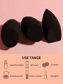 Makeup Sponge, 3pcs Cosmetic Sponge Wet And Dry Face Sponge Beauty Sponges Egg Shaped Makeup Blender,Makeup,Cheap,Room Decor,Vanity,Travel,Bedroom,Makeup Accessories,Puff,Makeup Blender,Powder Puff,Makeup Sponge,Cheap,Stocking Stuffers,Makeup,Makeup Tools,Cheap Stuff,Gifts,Gifts For Women,Christmas Gifts,Giveaways,Travel,Cheap Stuff,Travel Essential - Black - View 8
