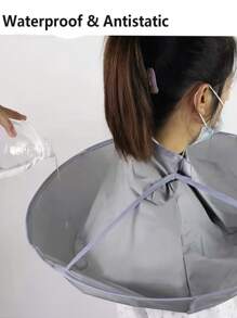 1 chiếc Áo choàng cắt tóc & Áo choàng làm tóc, Dụng cụ cắt tóc tại nhà di động, chống thấm nước và có thể gấp lại - Xám - Xem 2