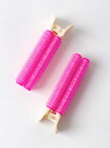 Pinzas para el cabello, 2 piezas Clip esponjoso para el cabello Rizador de cabello completo Herramientas de peluquería DIY para el cabello - Rosa Fucsia - Ver 1