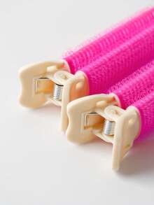 Pinzas para el cabello, 2 piezas Clip esponjoso para el cabello Rizador de cabello completo Herramientas de peluquería DIY para el cabello - Rosa Fucsia - Ver 2