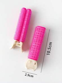 Pinzas para el cabello, 2 piezas Clip esponjoso para el cabello Rizador de cabello completo Herramientas de peluquería DIY para el cabello - Rosa Fucsia - Ver 5