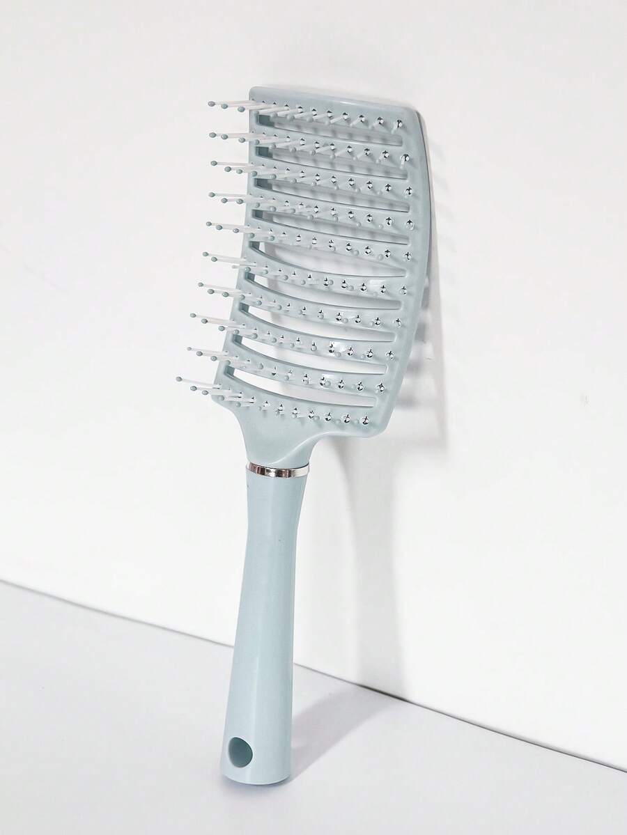 1入組帶手柄的蓬鬆狀肋骨梳,家用梳子,可干濕兩用,不傷髮,可用於沐浴按摩,毛髮保養 - 藍色 - 查看 1