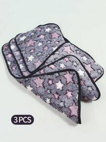 Facial Cleaning Towel,3Pcs 39.5 X 20.7Cm Star Pattern Makeup Towel Facial Cloth For Skin Care - Grey - View 1