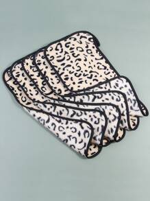 Facial Cleaning Towel,5Pcs 39.5 X 20.7Cm Leopard Pattern Makeup Towel Wash Cloth For Skin Care - Multicolor - View 7
