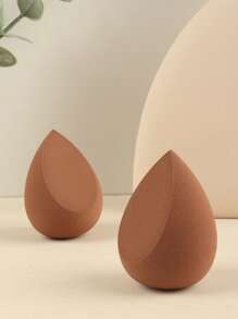 Makeup Sponge, 2pcs Super Soft Coffee Color Beauty Sponge Egg Water Drop Cut Cosmetic Sponge Makeup Blender,Makeup,Cheap,Room Decor,Vanity,Travel,Bedroom,Makeup Accessories,Puff,Makeup Blender,Powder Puff,Makeup Sponge - Coffee Brown - View 1