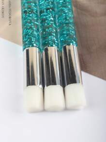 睫毛慕斯清潔刷，10入組睫毛鼻刷藍色銀管蔥粉睫毛延長毛孔清潔化妝工具 - 藍色 - 查看 4