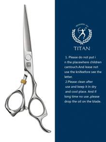 TITAN HIRLD Professional Hairdressing Scissors, 5.5" 6" Flat Shear & Thinning Shear, Japanese 440C Stainless Steel, Includes 2 Finger Rings, 1 Adjustment Plate, 1 Cleaning Cloth (All Accessories Random Color) - Silver - View 5