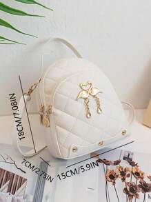 1pc Mini Swan Backpack Kids' Multi-functional Bag - White - View 3