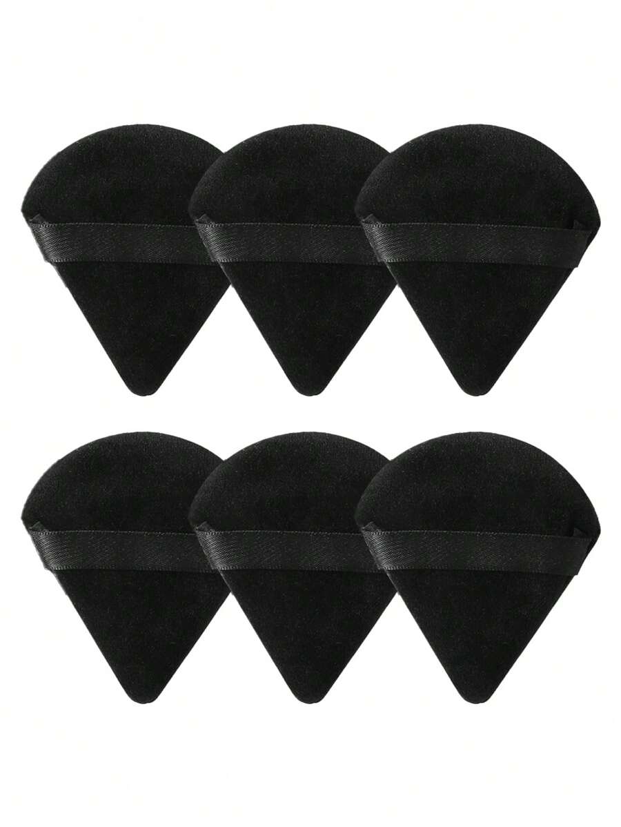 Makeup Puff,6PCS Big Size Makeup Puff Set Soft Triangle Powder Mineral Puff Makeup Sponge For Face Makeup - Black - View 1