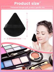 Makeup Puff,6PCS Big Size Makeup Puff Set Soft Triangle Powder Mineral Puff Makeup Sponge For Face Makeup - Black - View 2