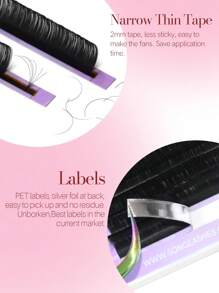 Pestañas postizas, 1 caja de extensiones de pestañas rusas de volumen natural C Cc D con rizado, longitud 0.05 0.07 0.10, pestañas en racimo falsas, extensiones de pestañas, racimos de pestañas, pestañas individuales, pestañas postizas