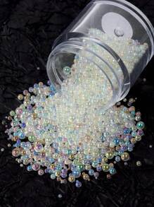 Crystal Glass Beads Nail Art Decoration, 1Box Dreamy Nail Art Balls Manicure Accessories Diy Nail Charms Nail Gems Nail Supplies Nails - Clear - View 1