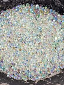 Crystal Glass Beads Nail Art Decoration, 1Box Dreamy Nail Art Balls Manicure Accessories Diy Nail Charms Nail Gems Nail Supplies Nails - Clear - View 4