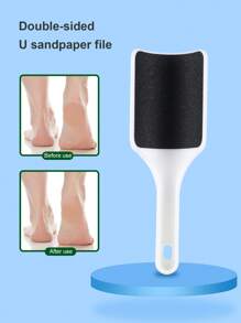 Hình chữ-U Hai bên Chân Cái giũa Cứng Da chết Tài liệu Callus Thô Để loại bỏ Chân Máy chà sàn Chăm sóc móng chân - trắng - Xem 1