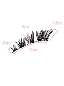5 Pairs Natural Look Fox Eye Lashes Cluster Clear Band Cat Eye False Eyelashes Extensions Winged - Black - View 5