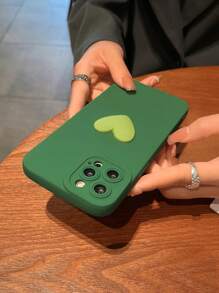 3D愛心裝飾手機外殼 - 綠色 - 查看 2