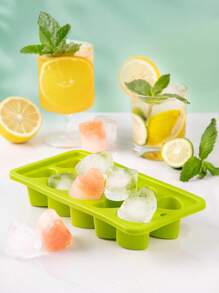 1pc Silicone Ice Cube Mold, Minimalist Solid Color Heart Shaped Ice Tray For Kitchen - Cadet Blue - View 3