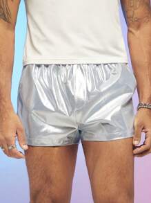 FeverCity Men Metallic Shorts - Silver - View 3