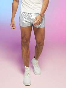 FeverCity Men Metallic Shorts - Silver - View 5
