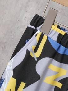 SHEIN Leap Crew Tween Boys' Leisure Sports Hooded Sweatshirt And Camouflage Printed Sports Pants With Large Letter Pattern - Multicolor - View 6