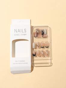 Nâng cấp diện mạo của bạn với Bộ móng tay giả có sọc vuông ngắn 24 chiếc - Nhiều màu - Xem 5