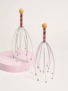 Handheld Massager,2Pcs Metal Head Massage Tool Claw Scalp Massage Tool For Head Care - Red - View 2