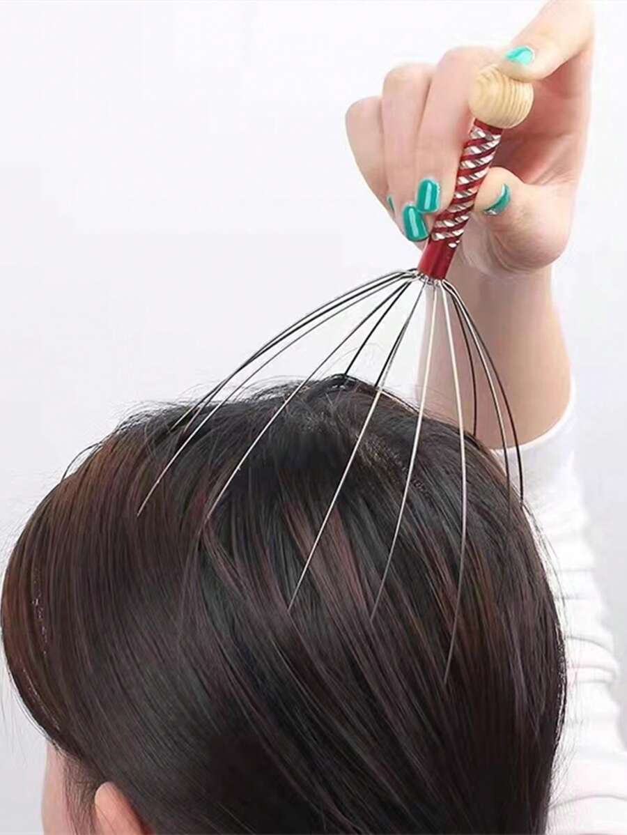 Handheld Massager,2Pcs Metal Head Massage Tool Claw Scalp Massage Tool For Head Care - Red - View 1