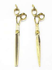 7 Inch Hair Cutting Scissors - Gold - View 5