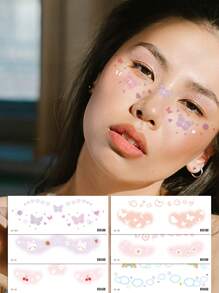 6 Tấm Họa Tiết Bướm Hình Xăm Không Thấm Nước Miếng Dán Trang Điểm Chống Nước Trang Điểm Mặt Miếng Dán Hình Xăm - Nhiều màu - Xem 1