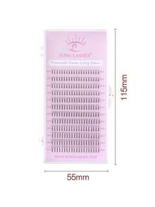 SONG LASHES預製扇型長莖睫毛延長美妝工具個別睫毛240扇0.07 0.10mm - 黑色 - 查看 6
