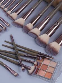 Juego de 30 piezas de brochas de maquillaje profesionales MAANGE, herramientas de maquillaje con cerdas suaves para un fácil transporte, incluye brocha para base, brocha para sombras de ojos, brocha para cejas, brocha para labios, set de brochas, kit de brochas de maquillaje, set de maquillaje completo, set de regalo de maquillaje - Champán - Ver 7