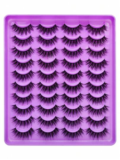 20 Pairs Cat Lashes 3D Faux Mink Lashes Natural False Eyelashes Dramatic Volume Fluffy Extension Cat Lashes 3D Faux Mink Lashes Natural False Eyelashes Dramatic Volume Lashes Eyelash Extension Ashes Faux Mink Fluffy Natural False Eyelashes Fake Lashes Long Makeup Handmade Lashes Extension Eyelash Mink Eyelashes For Beauty Eye Cat Festival Stage Appearance Strip Lashes,Lashes,Eyelashes,Fake Lashes
