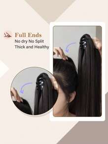 1入組直棕色20號合成馬尾辮接髮帶爪 - 棕色 - 查看 4